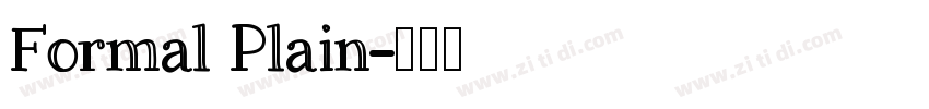 Formal Plain字体转换